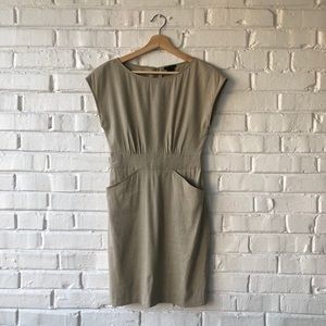 THEORY Anderson Linen Beige Dress